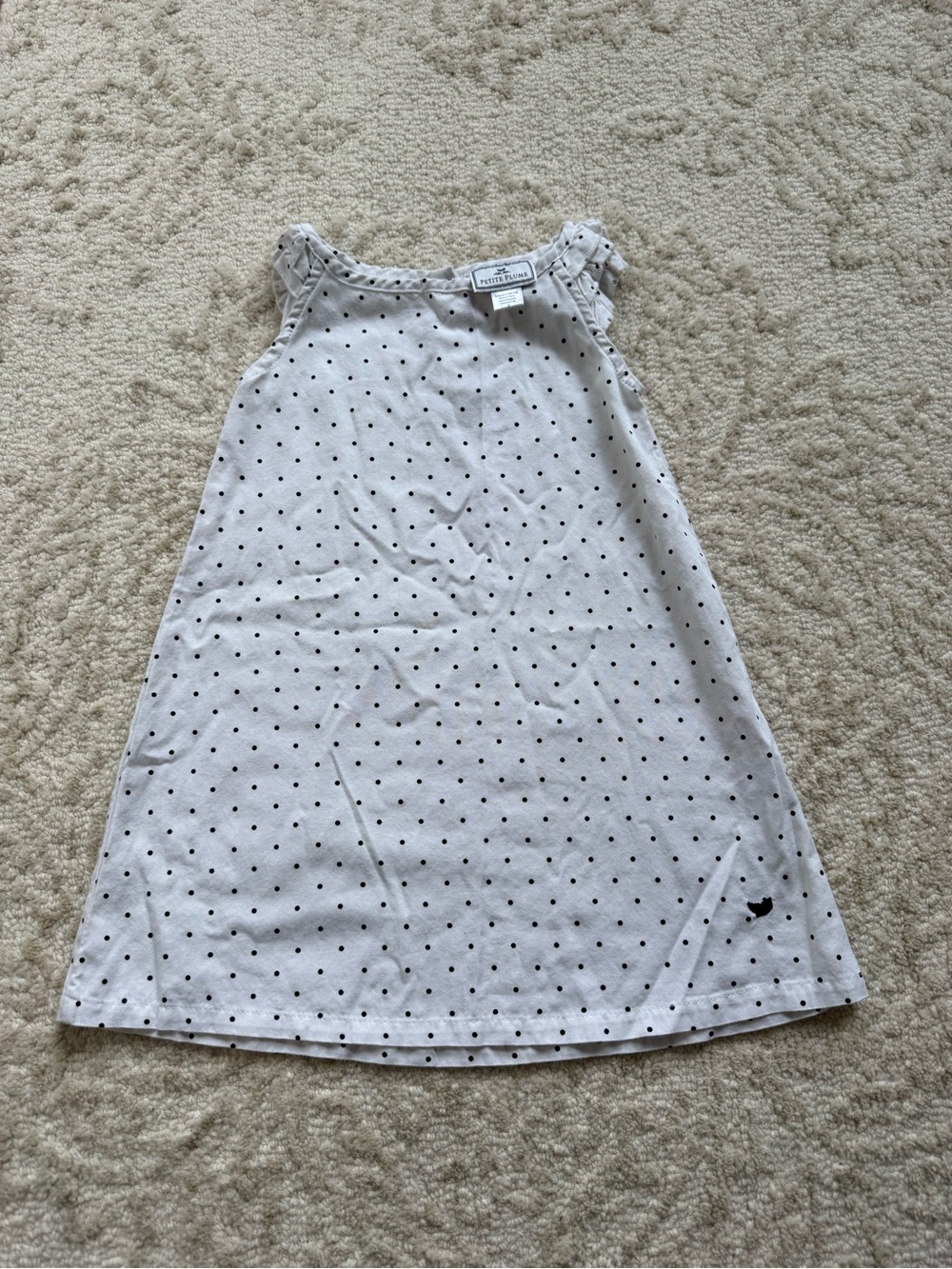Petite Plume Black and White Polka Dot Sleeveless Girls' Nightgown 3T